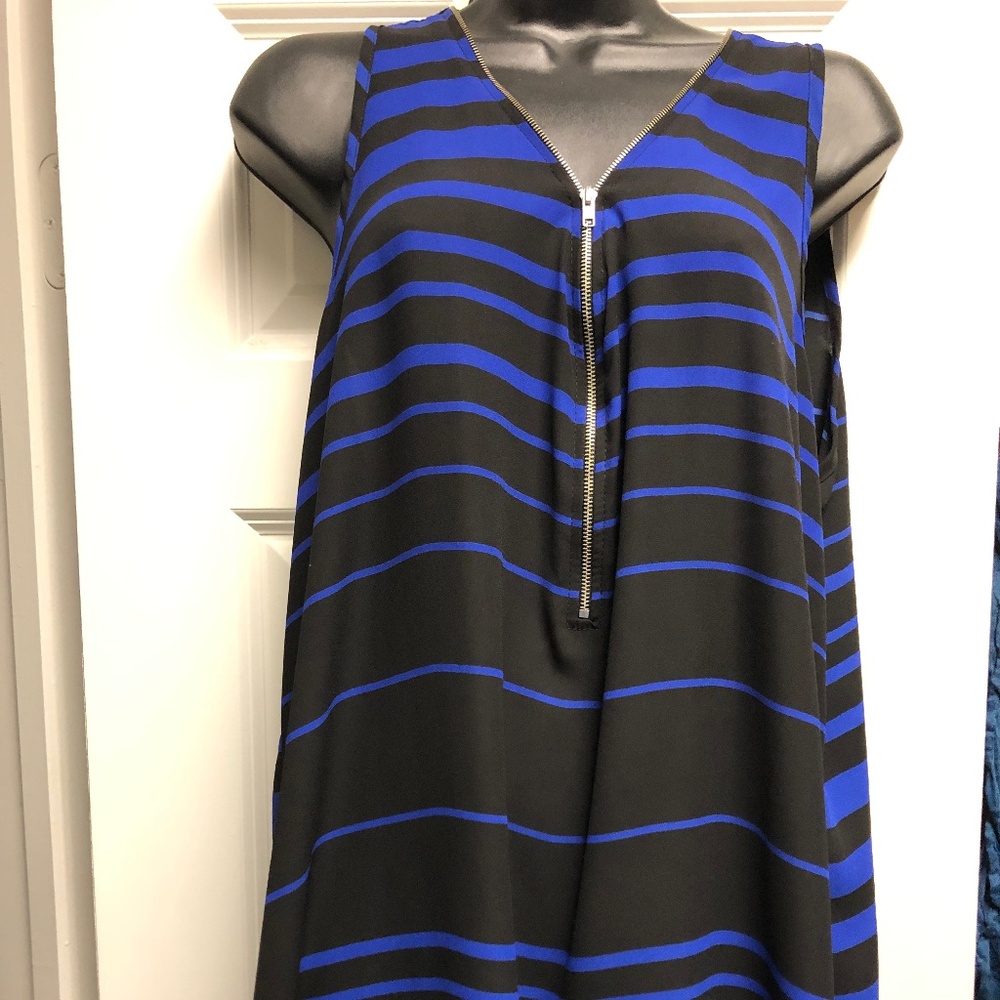 Royal Blue and Black Stripe tank top